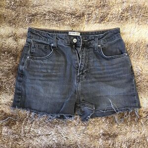 We The Free Black Denim Shorts 28 Distressed Cutoff Festival Grunge Boho Shorts